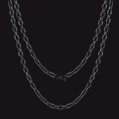 Classic Rolo Cable Link Chain Necklace Stainless Steel Chain for