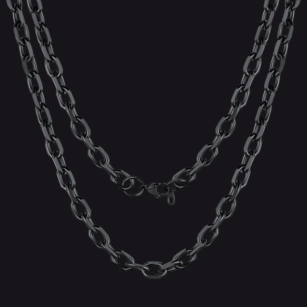 Classic Rolo Cable Link Chain Necklace Stainless Steel Chain for