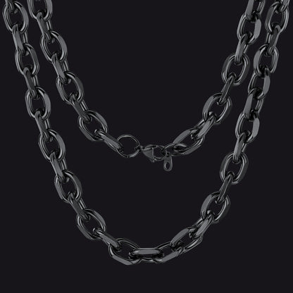 Classic Rolo Cable Link Chain Necklace Stainless Steel Chain for
