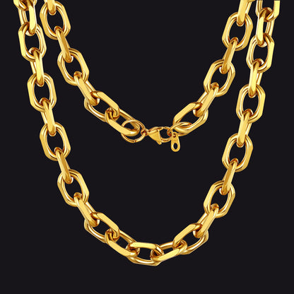 Classic Rolo Cable Link Chain Necklace Stainless Steel Chain for