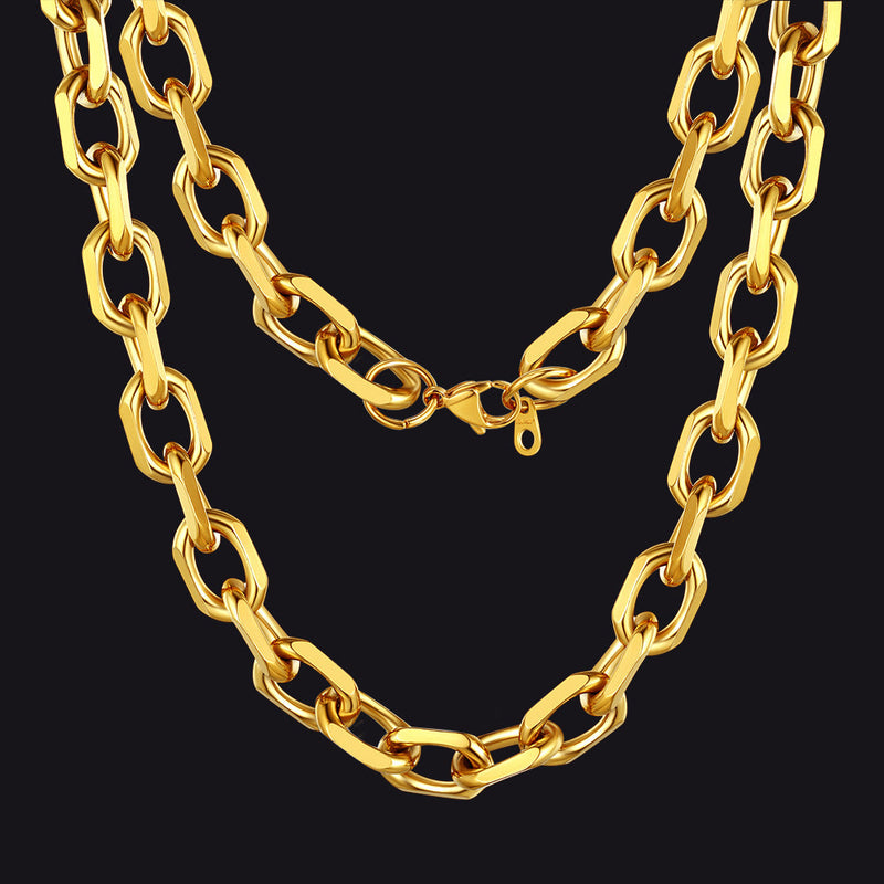 Classic Rolo Cable Link Chain Necklace Stainless Steel Chain for