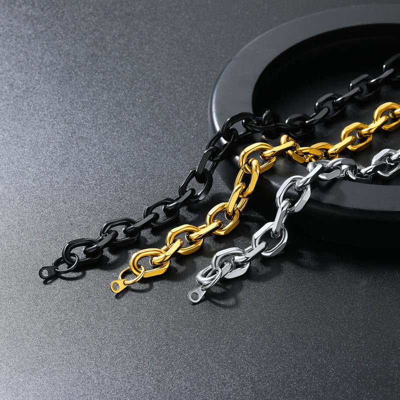 Classic Rolo Cable Link Chain Necklace Stainless Steel Chain for