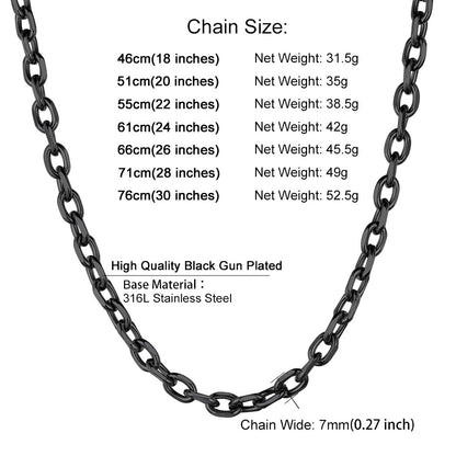 Classic Rolo Cable Link Chain Necklace Stainless Steel Chain for
