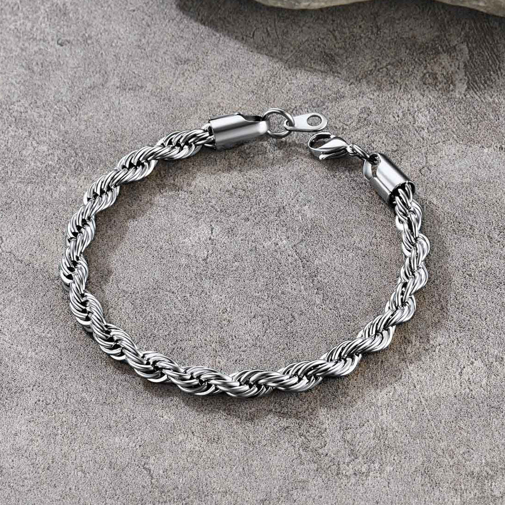 3mm/6mm Link Rope Chain Bracelet for
