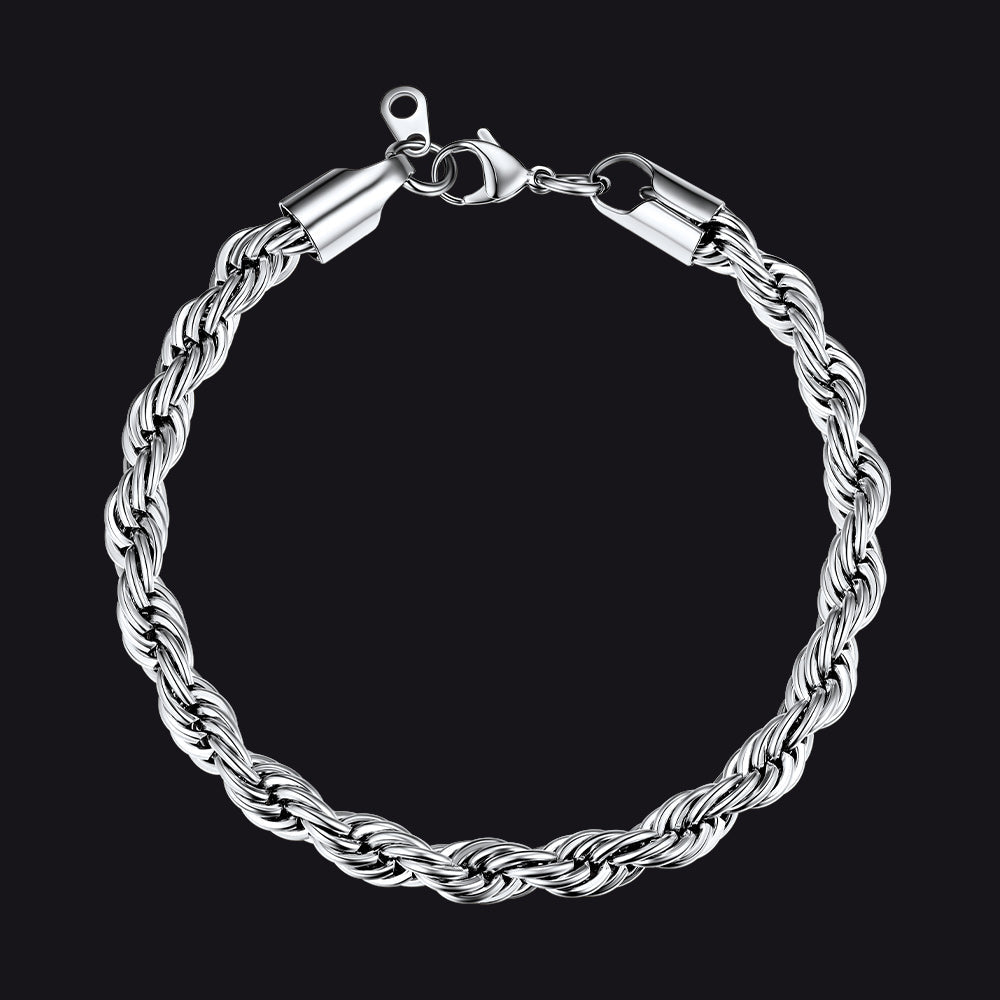 3mm/6mm Link Rope Chain Bracelet for