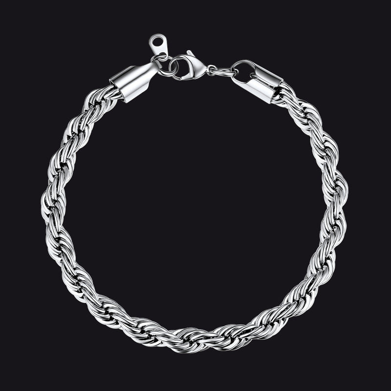 3mm/6mm Link Rope Chain Bracelet for