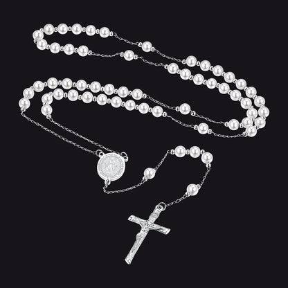 Catholic Virgin Mary Rosary Beads Necklace for