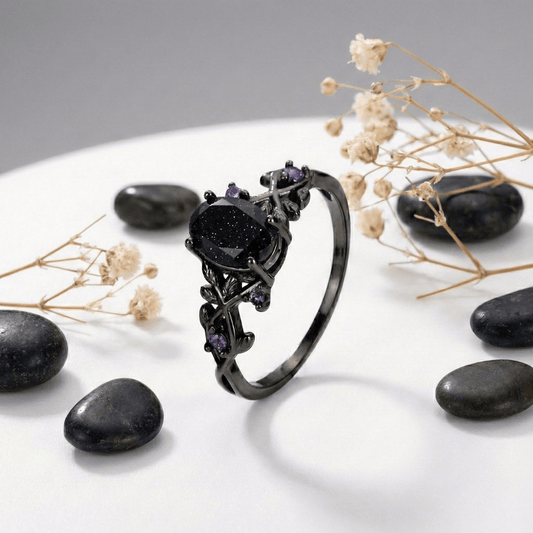 Starlit Void Crystal Ring