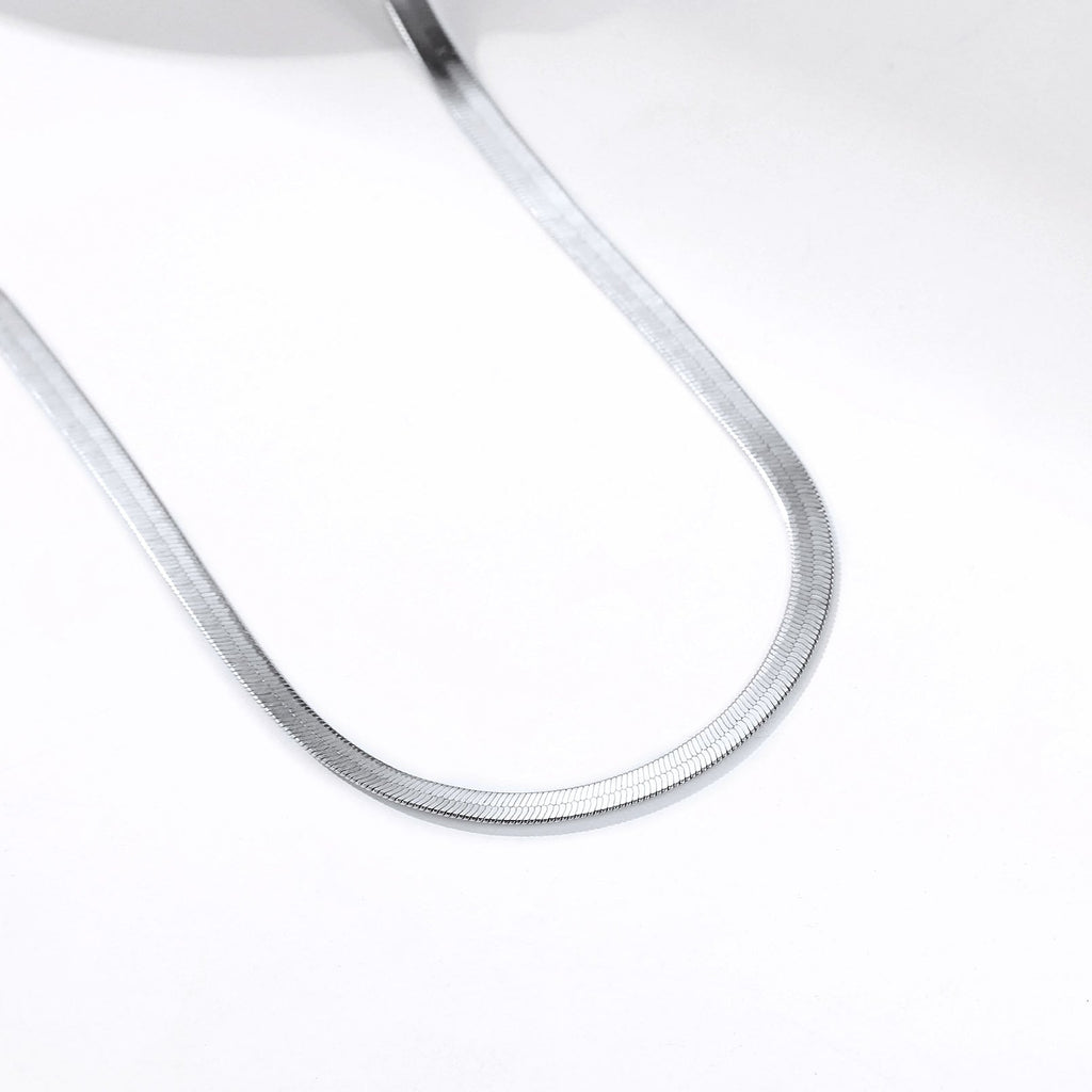 Sterling Silver Flat Snake Chain Anklet Bracelet for