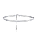 Sterling Silver Flat Snake Chain Anklet Bracelet for