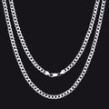 Sterling Silver Thick Curb Chain Link Necklace for