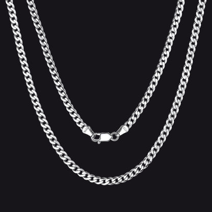 Sterling Silver Thick Curb Chain Link Necklace for