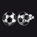 S925 Silver Sport 3d Soccer Ball Stud Earrings for Sport Fans