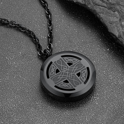 Custom Picture Celtic Knot Cross Locket Aromatherapy Essential Oil Necklaces for