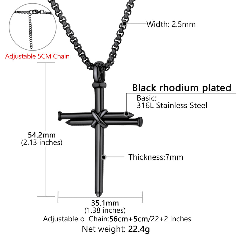 Christian Nail Cross Pendant Necklace for