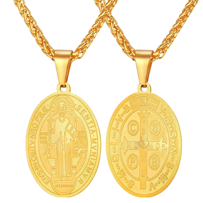 Saint Benedict Medal Necklace Christian Medals Necklaces