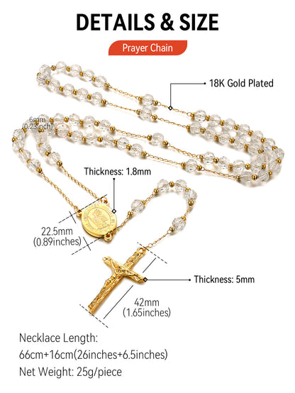 Rosary Beads Cross Necklace of Saint Christopher