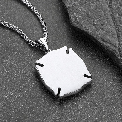 Firefighter Saint Florian Medallion Necklace in 316l Stainless Steel