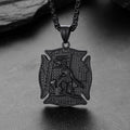 Firefighter Saint Florian Medallion Necklace in 316l Stainless Steel