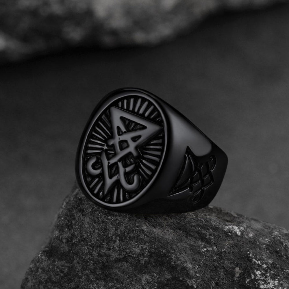 Satan Leviathan Cross Lucifer Signet Ring for