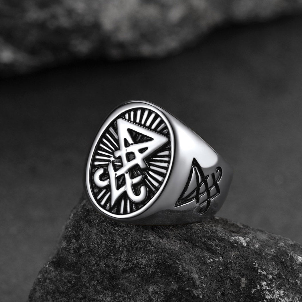 Satan Leviathan Cross Lucifer Signet Ring for