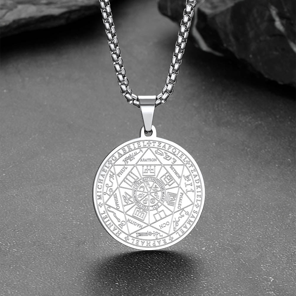 Seven Archangels Talisman Pentagram Pendant Necklace for