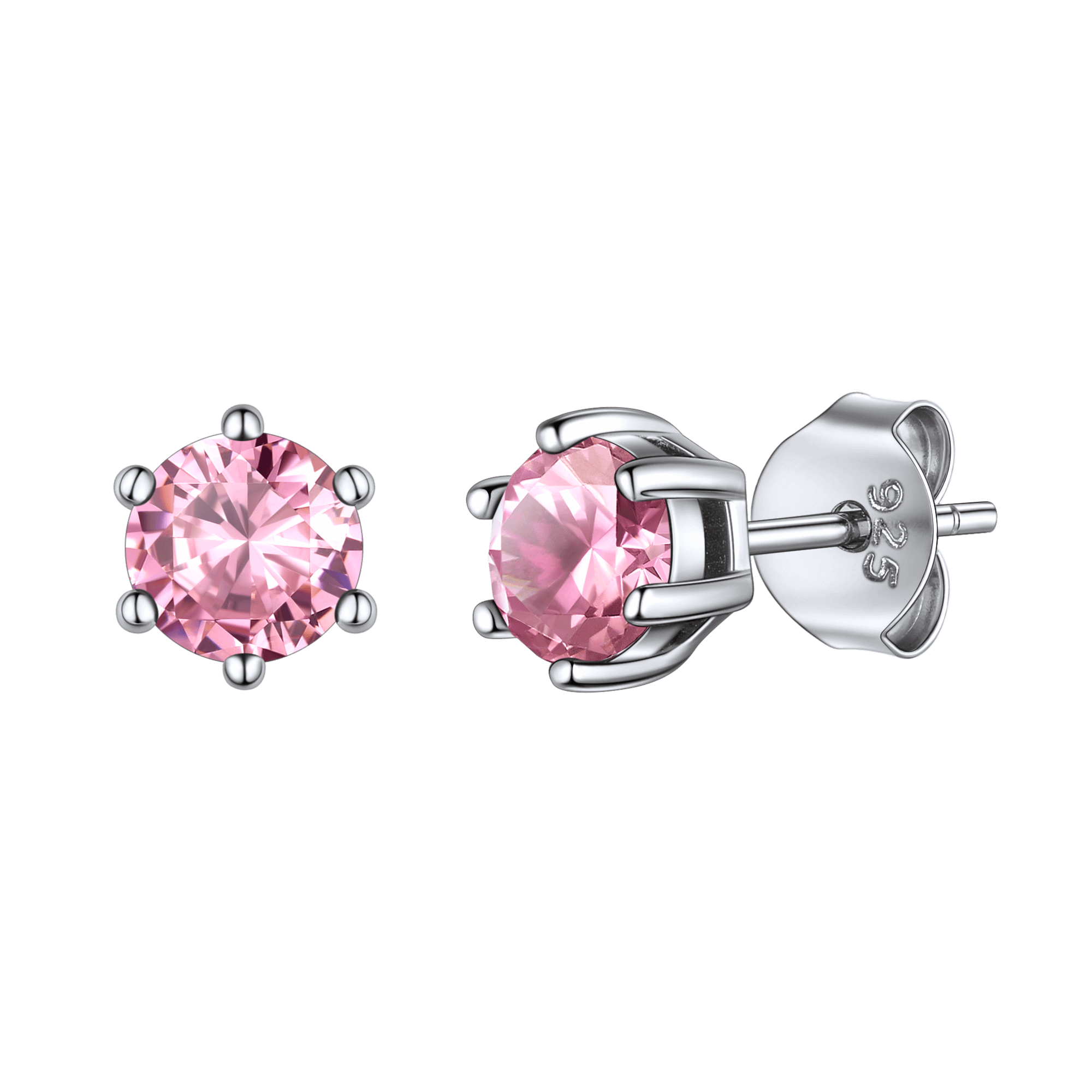 925 Sterling Silver Birthstone Stud Earrings for