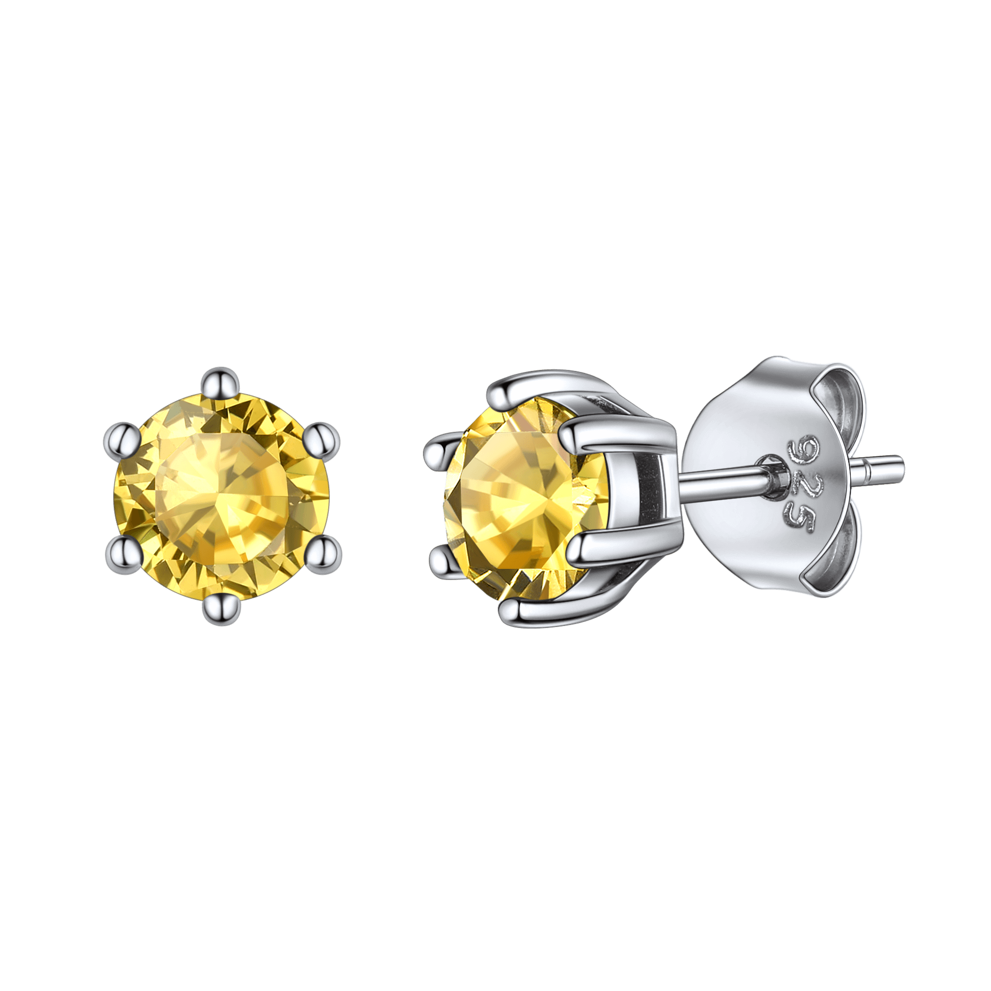925 Sterling Silver Birthstone Stud Earrings for
