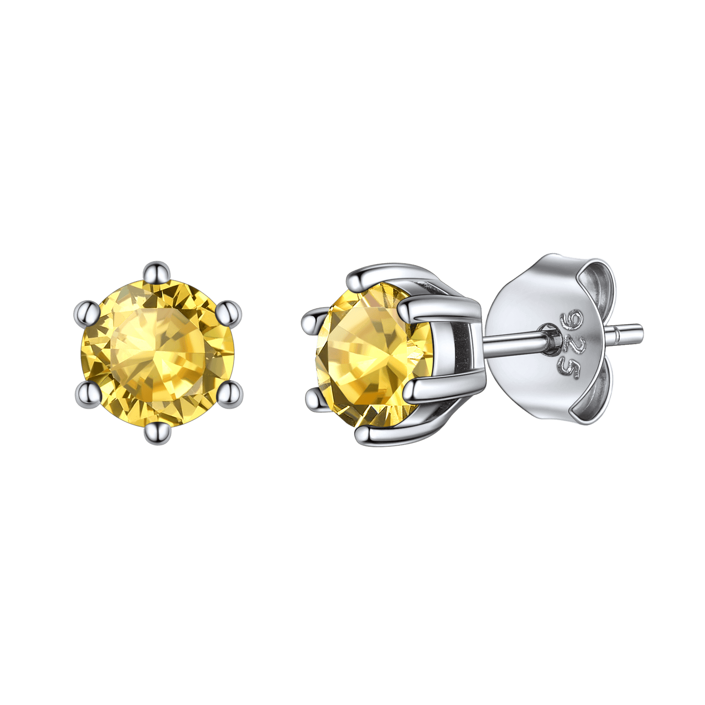 925 Sterling Silver Birthstone Stud Earrings for