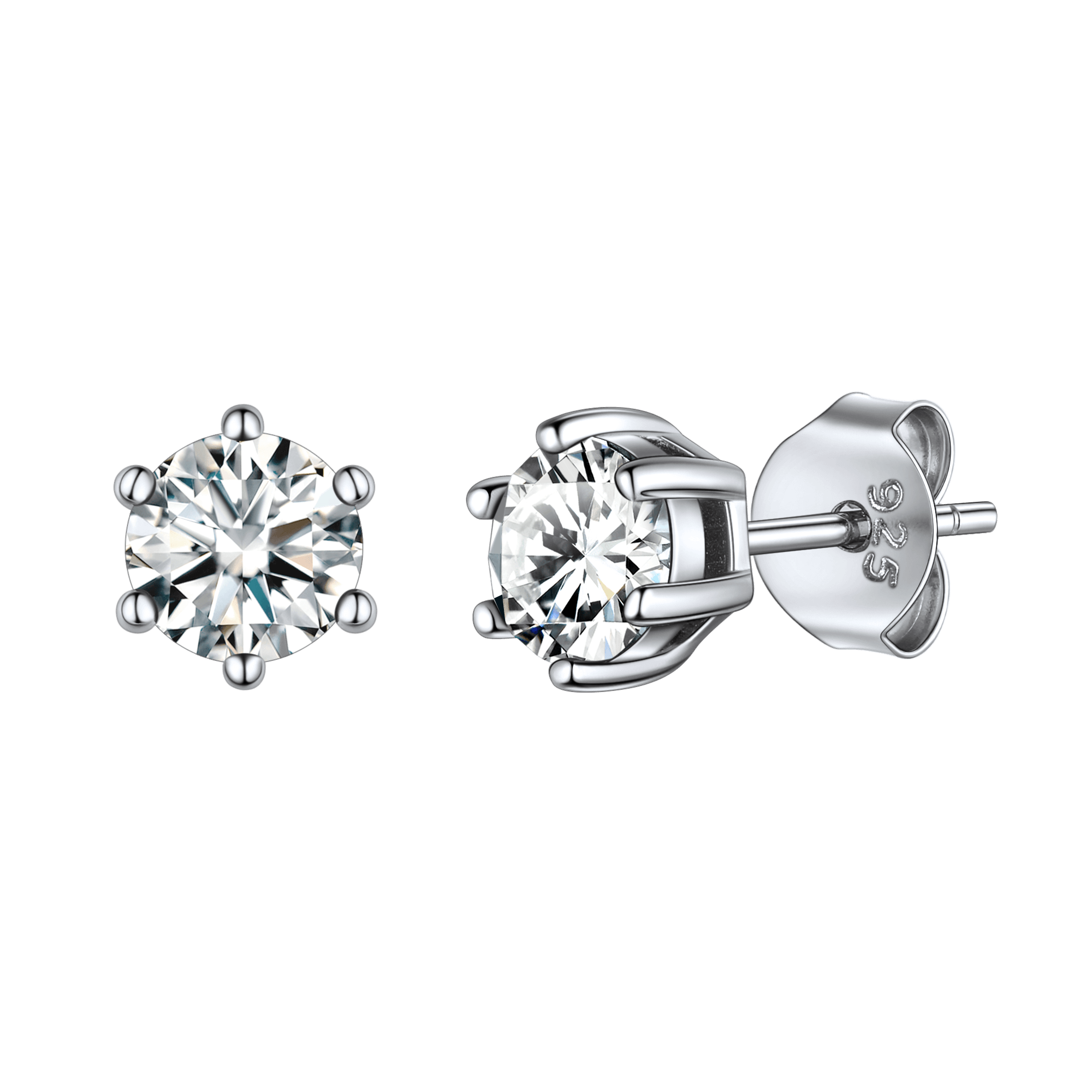925 Sterling Silver Birthstone Stud Earrings for