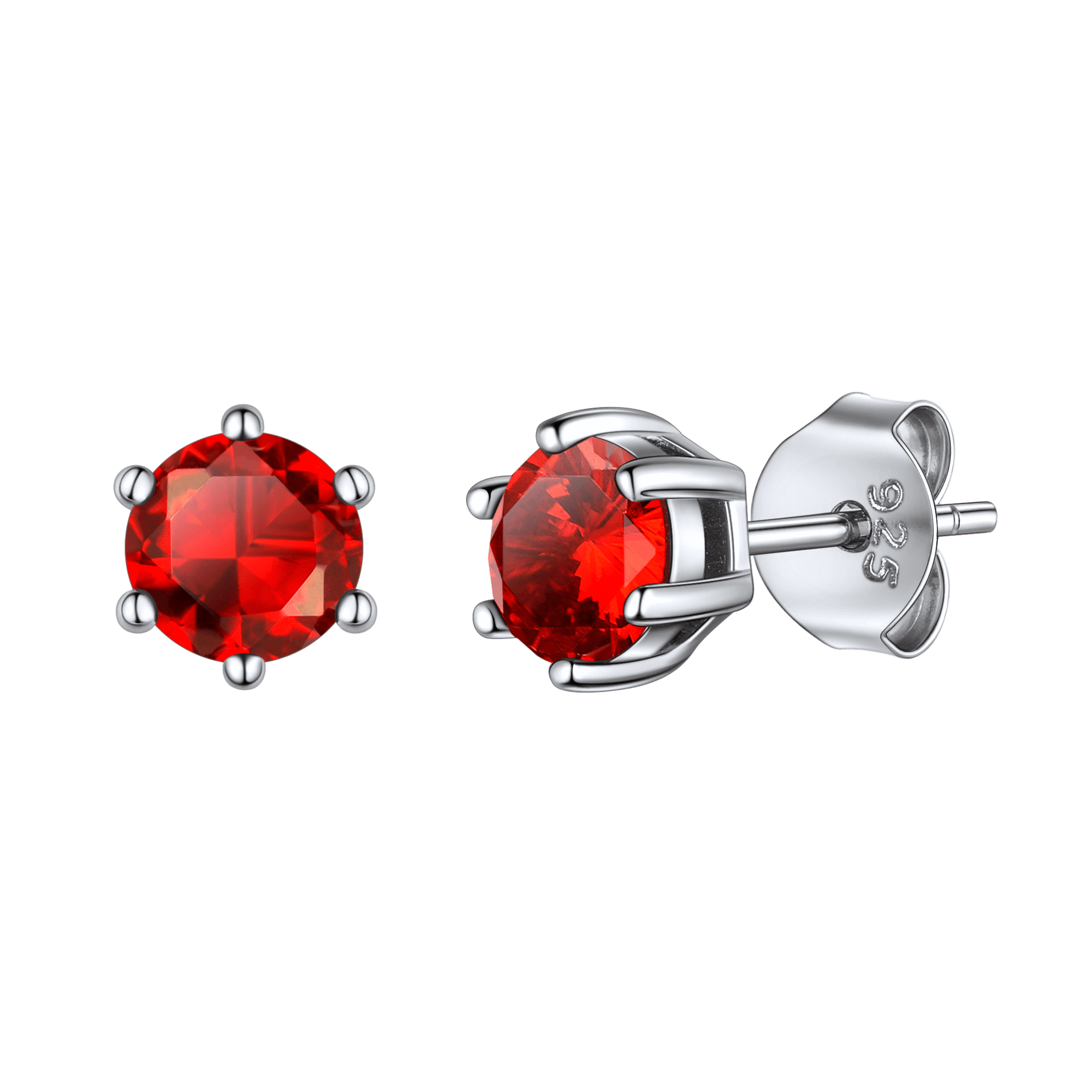 925 Sterling Silver Birthstone Stud Earrings for