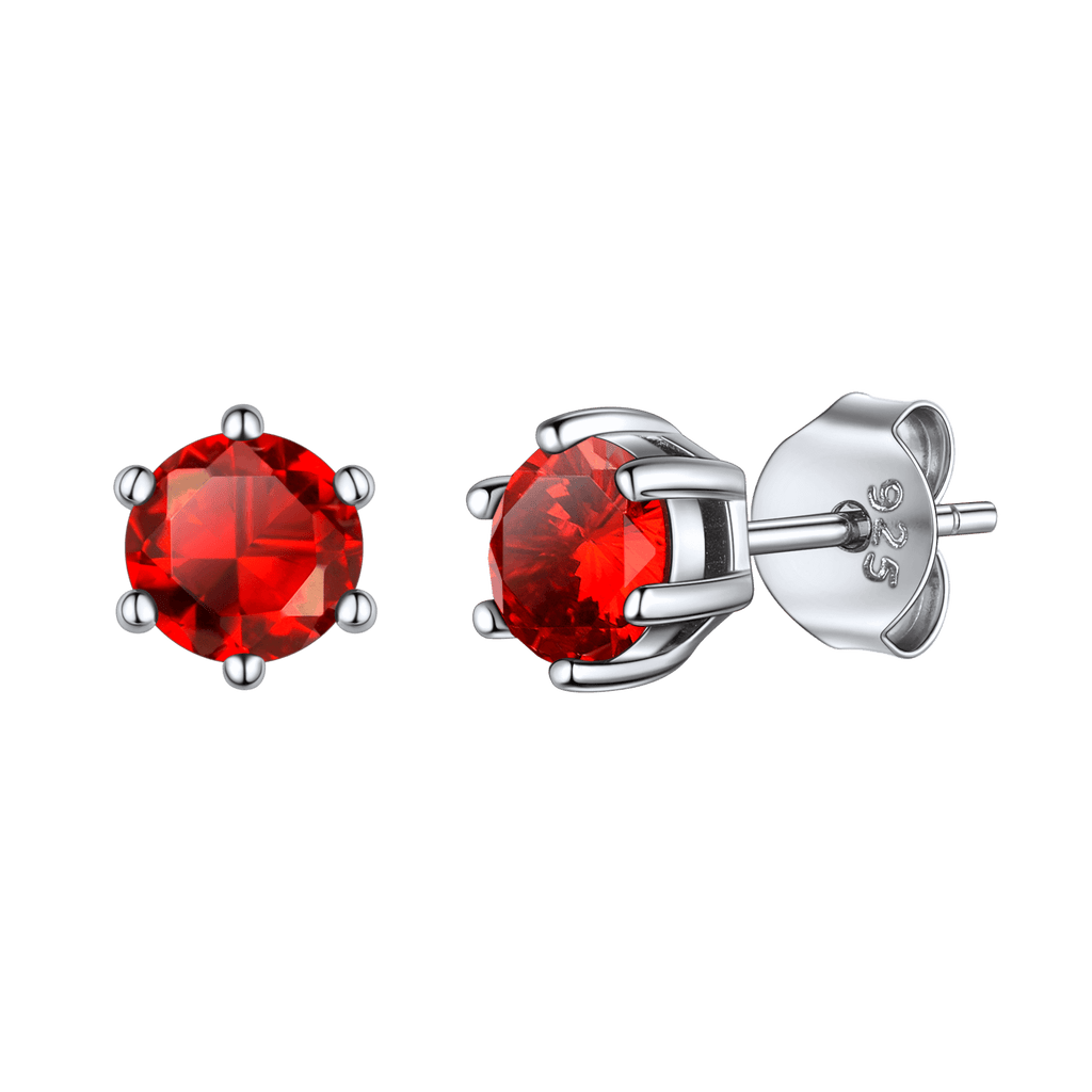 925 Sterling Silver Birthstone Stud Earrings for