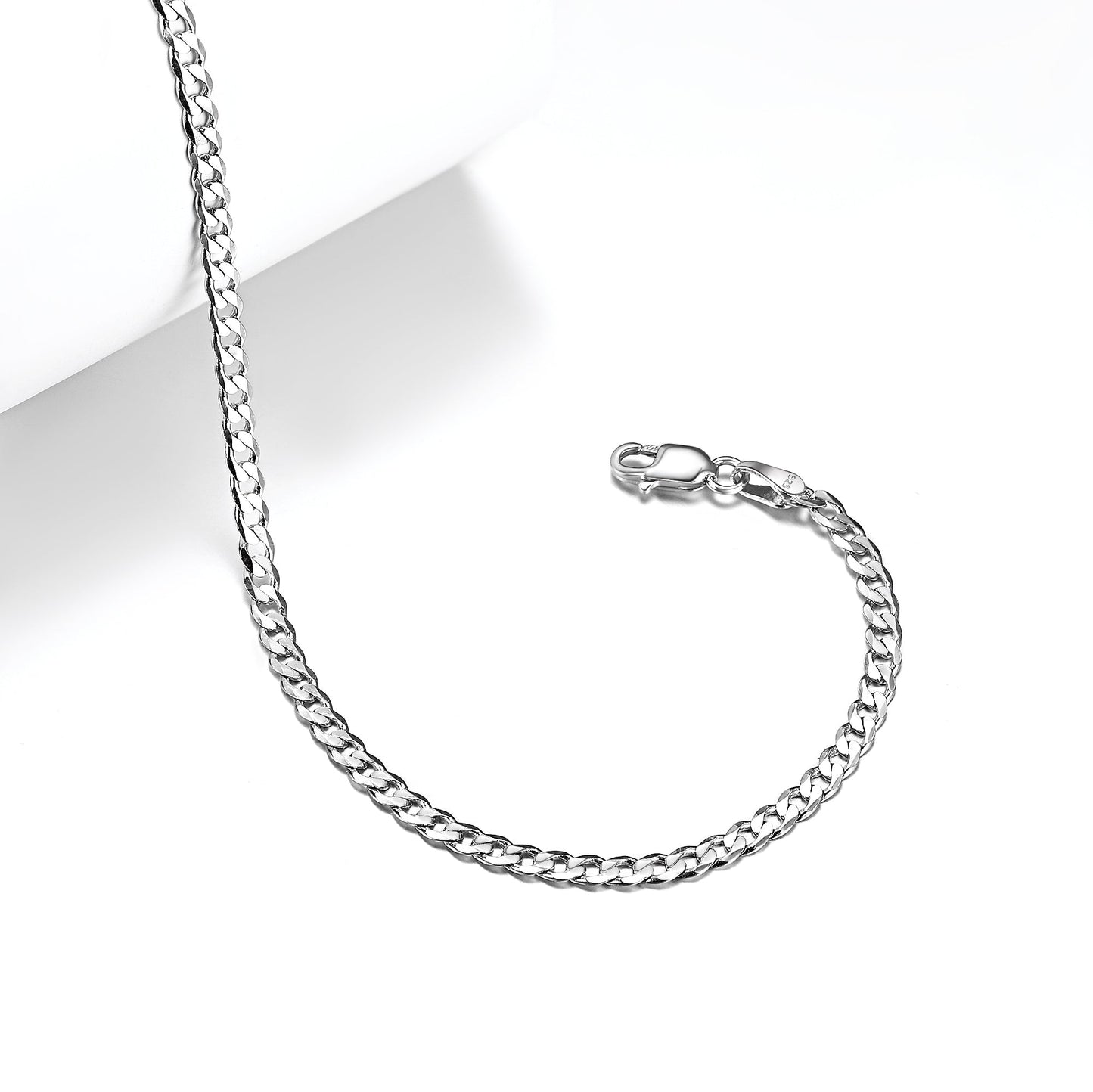 3mm Sterling Silver Cuaba Chain Anklet for