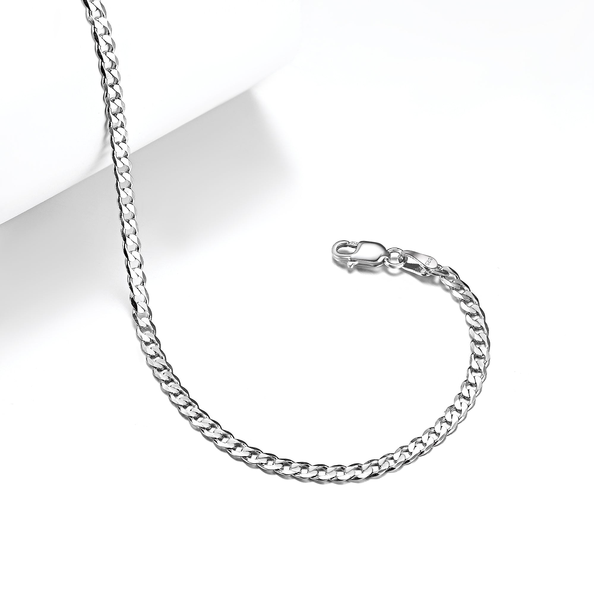 3mm Sterling Silver Cuaba Chain Anklet for