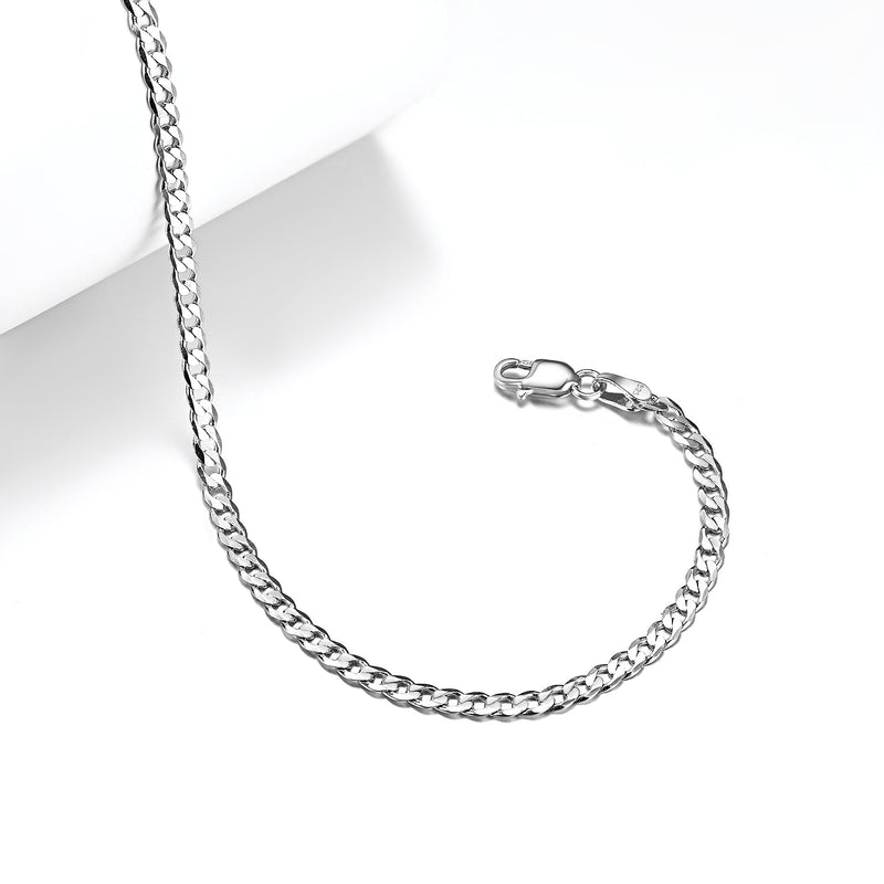 3mm Sterling Silver Cuaba Chain Anklet for