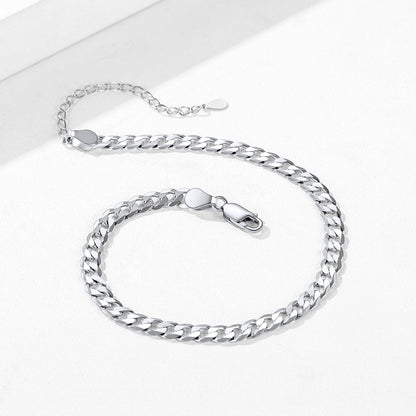 3mm Sterling Silver Cuaba Chain Anklet for