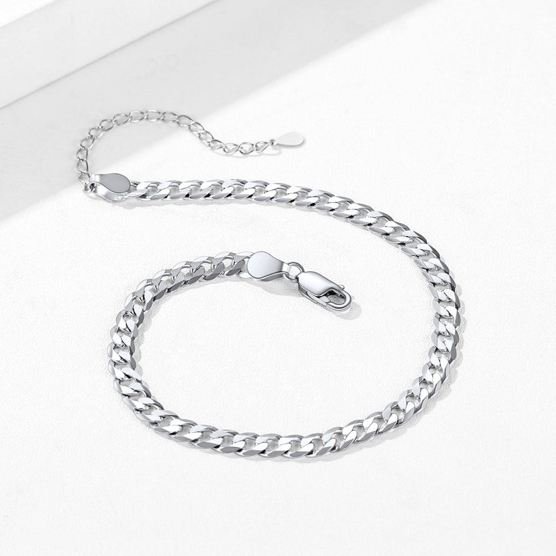 3mm Sterling Silver Cuaba Chain Anklet for