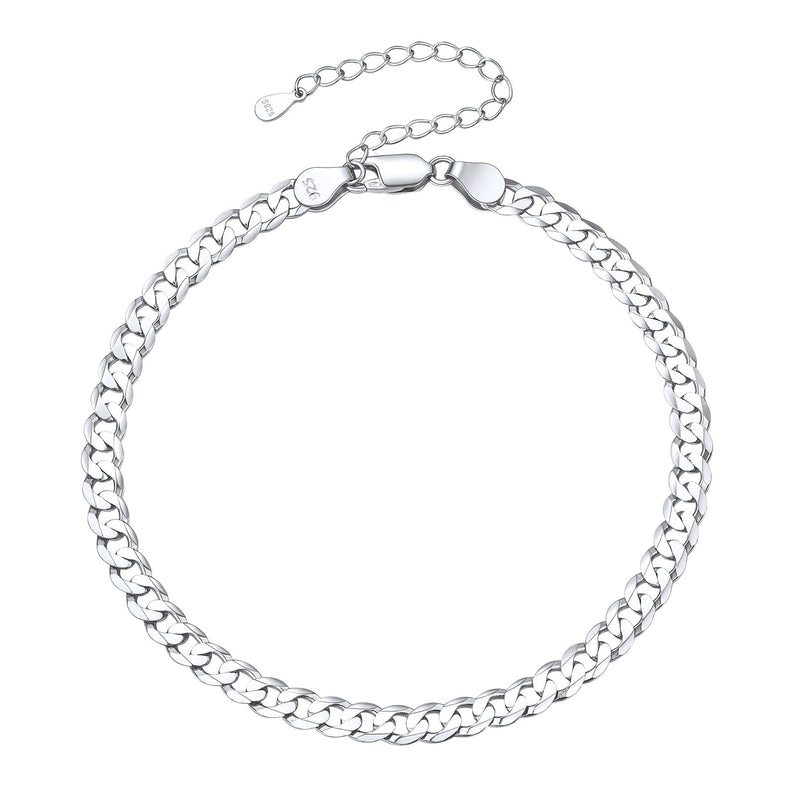 3mm Sterling Silver Cuaba Chain Anklet for