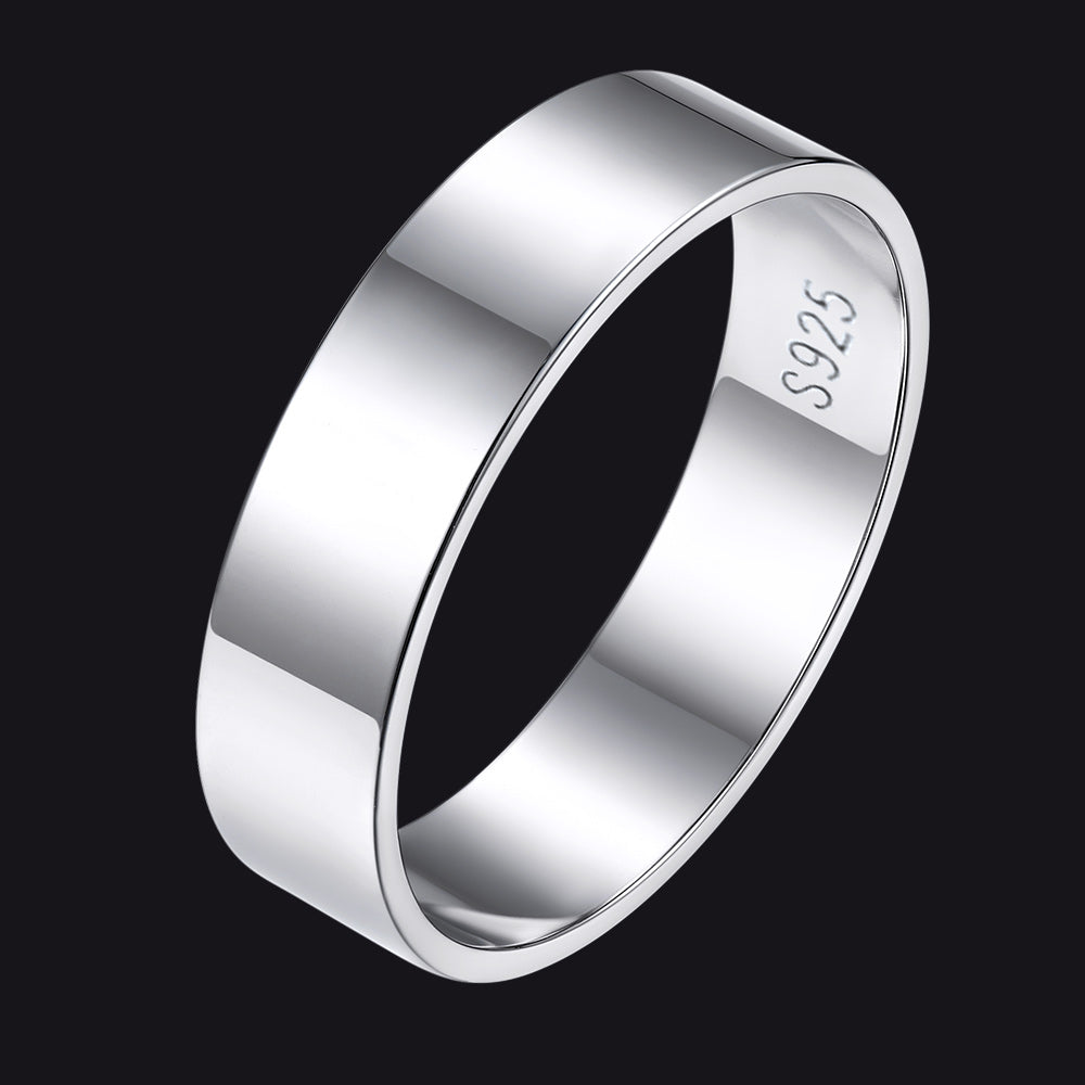 925 Sterling Silver Custom Simple Band Ring for Couple , 3mm/5mm