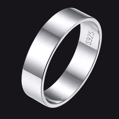 925 Sterling Silver Custom Simple Band Ring for Couple , 3mm/5mm