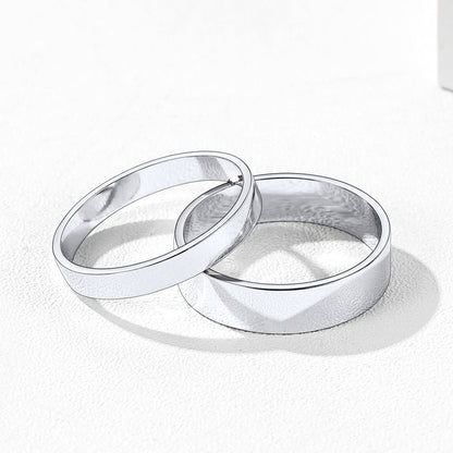 925 Sterling Silver Custom Simple Band Ring for Couple , 3mm/5mm