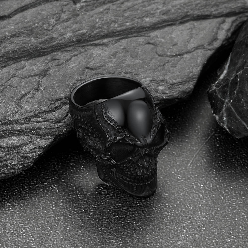 Biker Gothic Skull Ring for in Stainless Steel