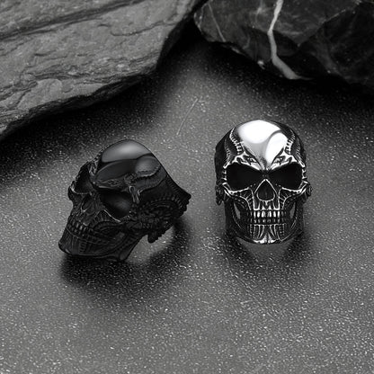 Biker Gothic Skull Ring for in Stainless Steel