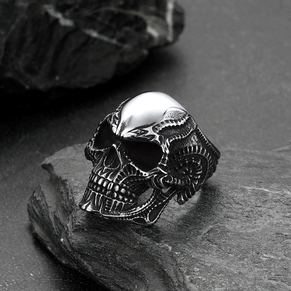 Biker Gothic Skull Ring for in Stainless Steel
