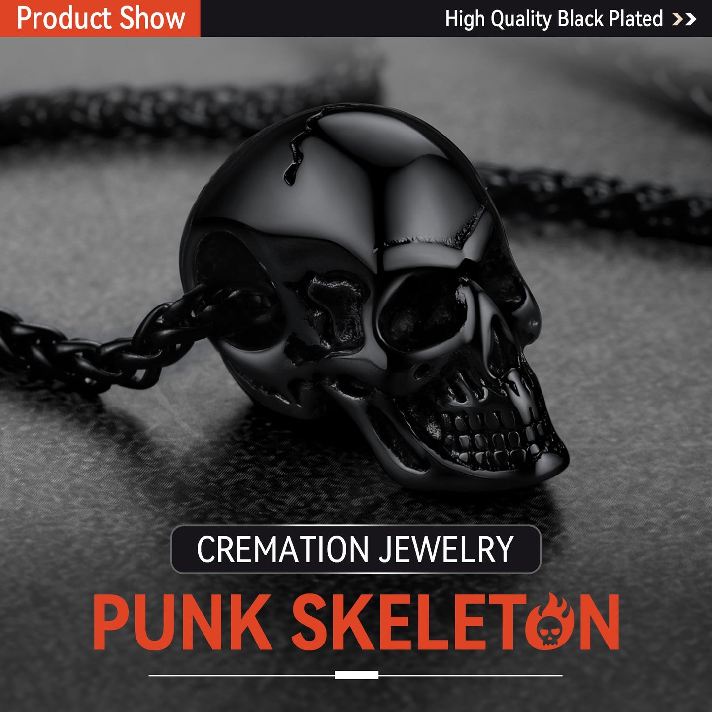 Skull Cremation Urn Necklace for Ashes Memorial Pendant for