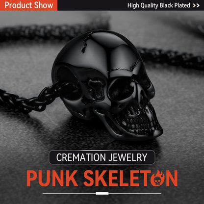 Skull Cremation Urn Necklace for Ashes Memorial Pendant for