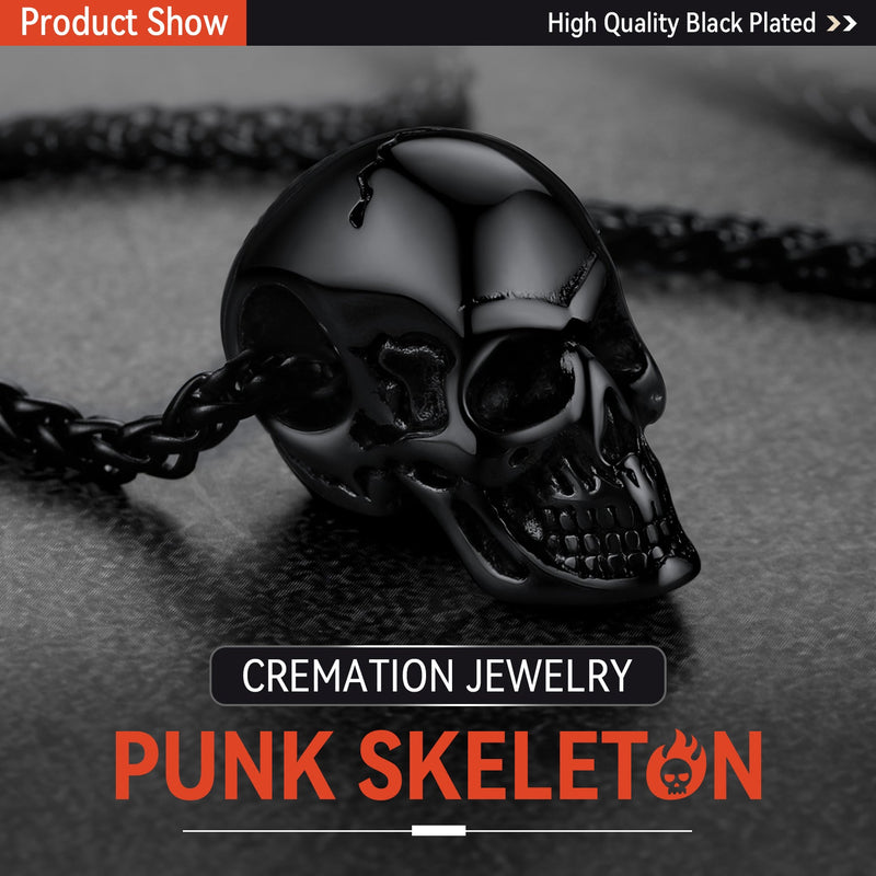 Skull Cremation Urn Necklace for Ashes Memorial Pendant for