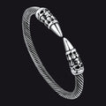 Gothic Punk Skull Open Cuff Bangle Bracelet for