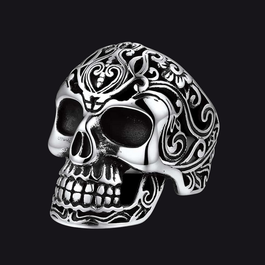 Gothic Skull Hollow Sugar Stainless Steel Ring for