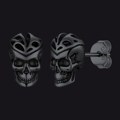 Gothic Celtic Knot Skull Stud Earrings for